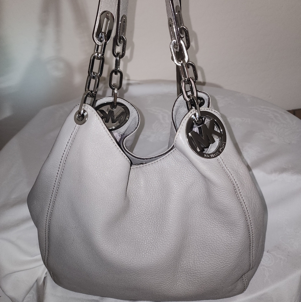 Michael Kors Grey Leather Bag - Picture 1 of 7
